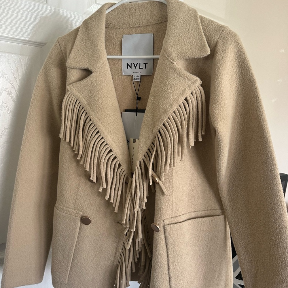 NVLT Beige Fringe Women's Blazer - Picture 6 of 8